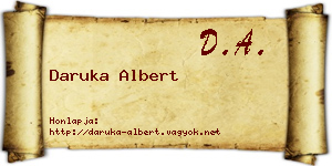 Daruka Albert névjegykártya